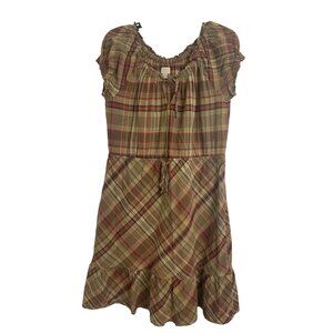 Converse One Star 100% Cotton Lightweight Plaid Dress Size L